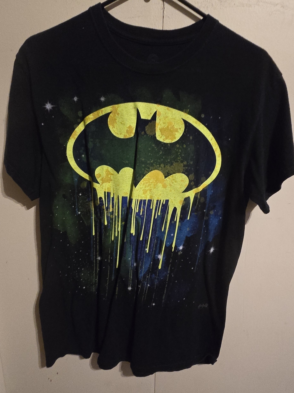 Kids Black Batman Graphic Tee with Yellow Logo